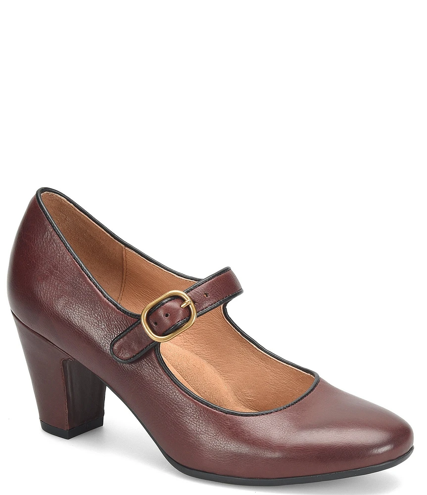 Sofft Leslie Mary Jane Rounded Toe Leather Pumps