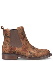 Sofft Pamella Waterproof Suede Floral Chelsea Booties