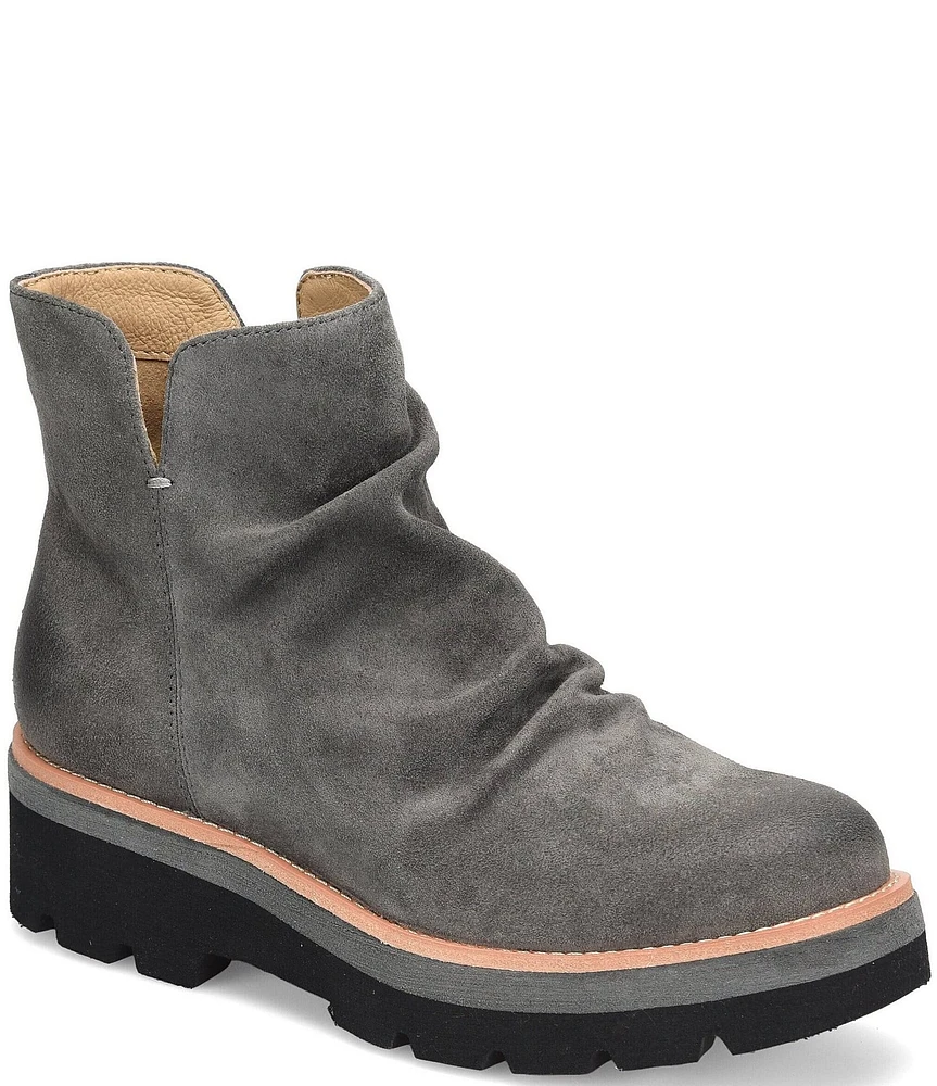 Sofft Pecola Waterproof Slouch Suede Platform Lug Sole Booties