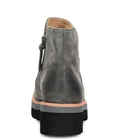 Sofft Pecola Waterproof Slouch Suede Platform Lug Sole Booties