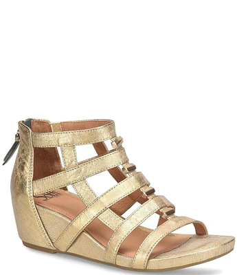 Sofft Rio II Leather Strappy Wedge Sandals