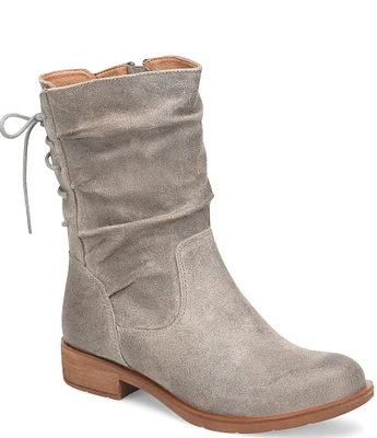 Sofft Sharnell Low Waterproof Suede Lace-Up Back Zip Boots