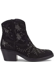 Sofft Sophie Floral Embroidered Suede Western Booties