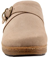 SoftWalk Asmara Suede Buckle Strap Clogs