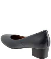 SoftWalk Lynn Leather Block Heel Pumps