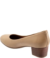 SoftWalk Lynn Leather Block Heel Pumps