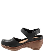 SoftWalk Mabelle Leather Ankle Strap Clogs