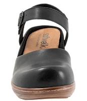 SoftWalk Mabelle Leather Ankle Strap Clogs