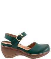 SoftWalk Mabelle Leather Ankle Strap Clogs