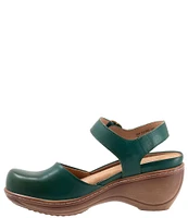 SoftWalk Mabelle Leather Ankle Strap Clogs