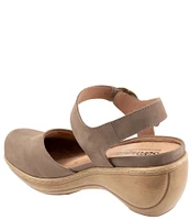 SoftWalk Mabelle Nubuck Suede Ankle Strap Clogs