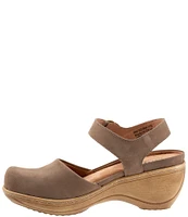 SoftWalk Mabelle Nubuck Suede Ankle Strap Clogs