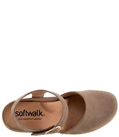 SoftWalk Mabelle Nubuck Suede Ankle Strap Clogs