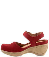 SoftWalk Mabelle Nubuck Suede Ankle Strap Clogs