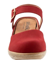 SoftWalk Mabelle Nubuck Suede Ankle Strap Clogs