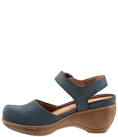 SoftWalk Mabelle Nubuck Suede Ankle Strap Clogs