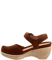 SoftWalk Mabelle Suede Ankle Strap Clogs