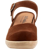 SoftWalk Mabelle Suede Ankle Strap Clogs