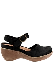 SoftWalk Mabelle Suede Ankle Strap Clogs