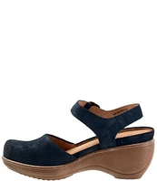 SoftWalk Mabelle Suede Ankle Strap Clogs