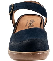 SoftWalk Mabelle Suede Ankle Strap Clogs