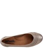 SoftWalk Safi Leather Ruched Flats