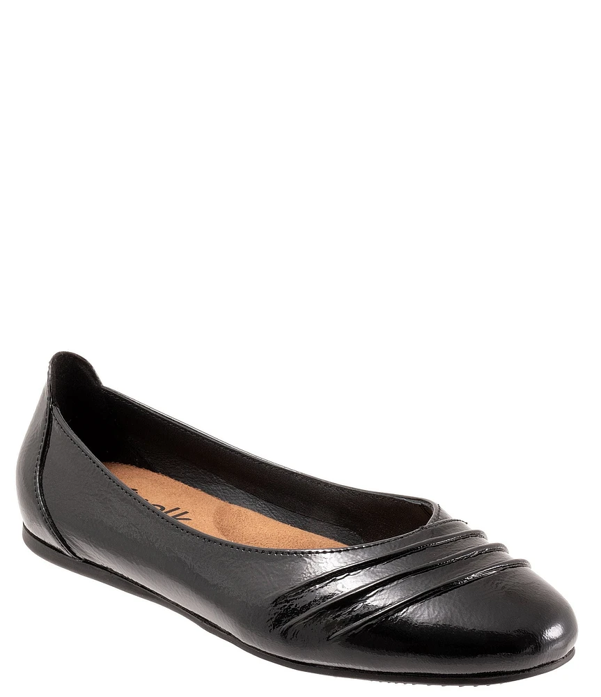 SoftWalk Safi Patent Ruched Slip-On Flats