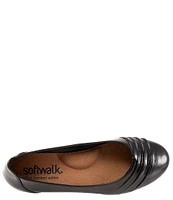 SoftWalk Safi Patent Ruched Slip-On Flats