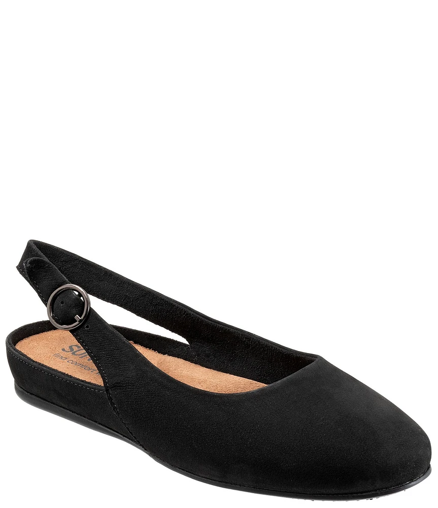 SoftWalk Sandy Nubuck Suede Slingback Flats