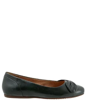 SoftWalk Sofia Leather Bow Flats