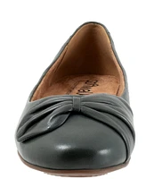 SoftWalk Sofia Leather Bow Flats