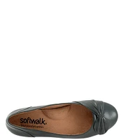 SoftWalk Sofia Leather Bow Flats