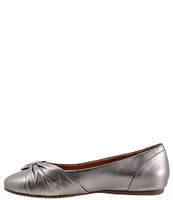 SoftWalk Sofia Leather Bow Flats