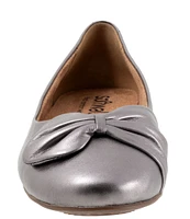 SoftWalk Sofia Leather Bow Flats