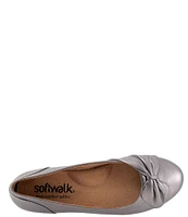 SoftWalk Sofia Leather Bow Flats