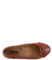 SoftWalk Sofia Leather Bow Flats