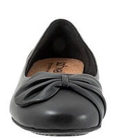 SoftWalk Sofia Leather Bow Flats