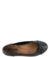 SoftWalk Sofia Leather Bow Flats