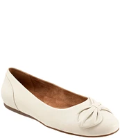 SoftWalk Sofia Leather Bow Flats