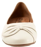 SoftWalk Sofia Leather Bow Flats