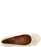 SoftWalk Sofia Leather Bow Flats