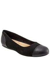 SoftWalk Sonoma Suede & Leather Cap Toe Ballet Flats