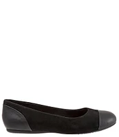 SoftWalk Sonoma Suede & Leather Cap Toe Ballet Flats