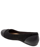 SoftWalk Sonoma Suede & Leather Cap Toe Ballet Flats