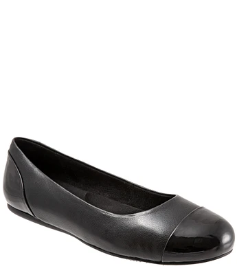 SoftWalk Sonoma Leather Cap Toe Ballerina Slip-On Flats