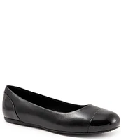 SoftWalk Sonoma Leather Cap Toe Ballerina Slip-On Flats