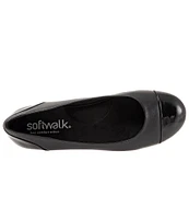 SoftWalk Sonoma Leather Cap Toe Ballerina Slip-On Flats