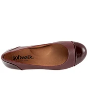 SoftWalk Sonoma Leather Cap Toe Ballerina Slip-On Flats