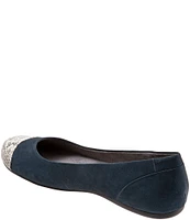 SoftWalk Sonoma Suede & Snake Print Cap Toe Ballet Flats