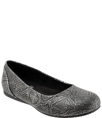 SoftWalk Sonoma Snake Print Leather Flats